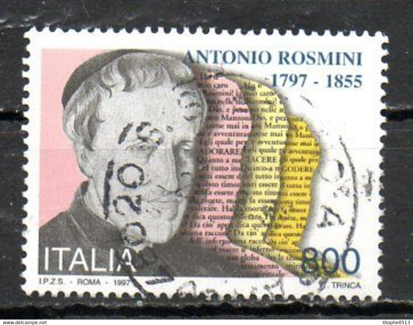 ITALIE. N°2259 Oblitéré De 1997. Théologien Catholique Antonio Rosmini. - Teologi