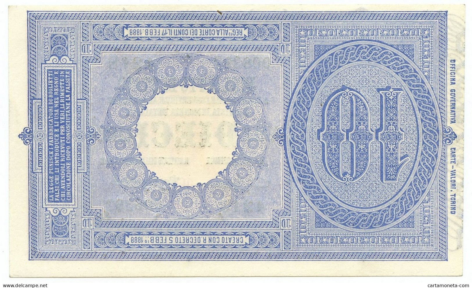 10 LIRE BIGLIETTO DI STATO EFFIGE UMBERTO I 03/06/1925 SUP+ - Regno D'Italia - Altri