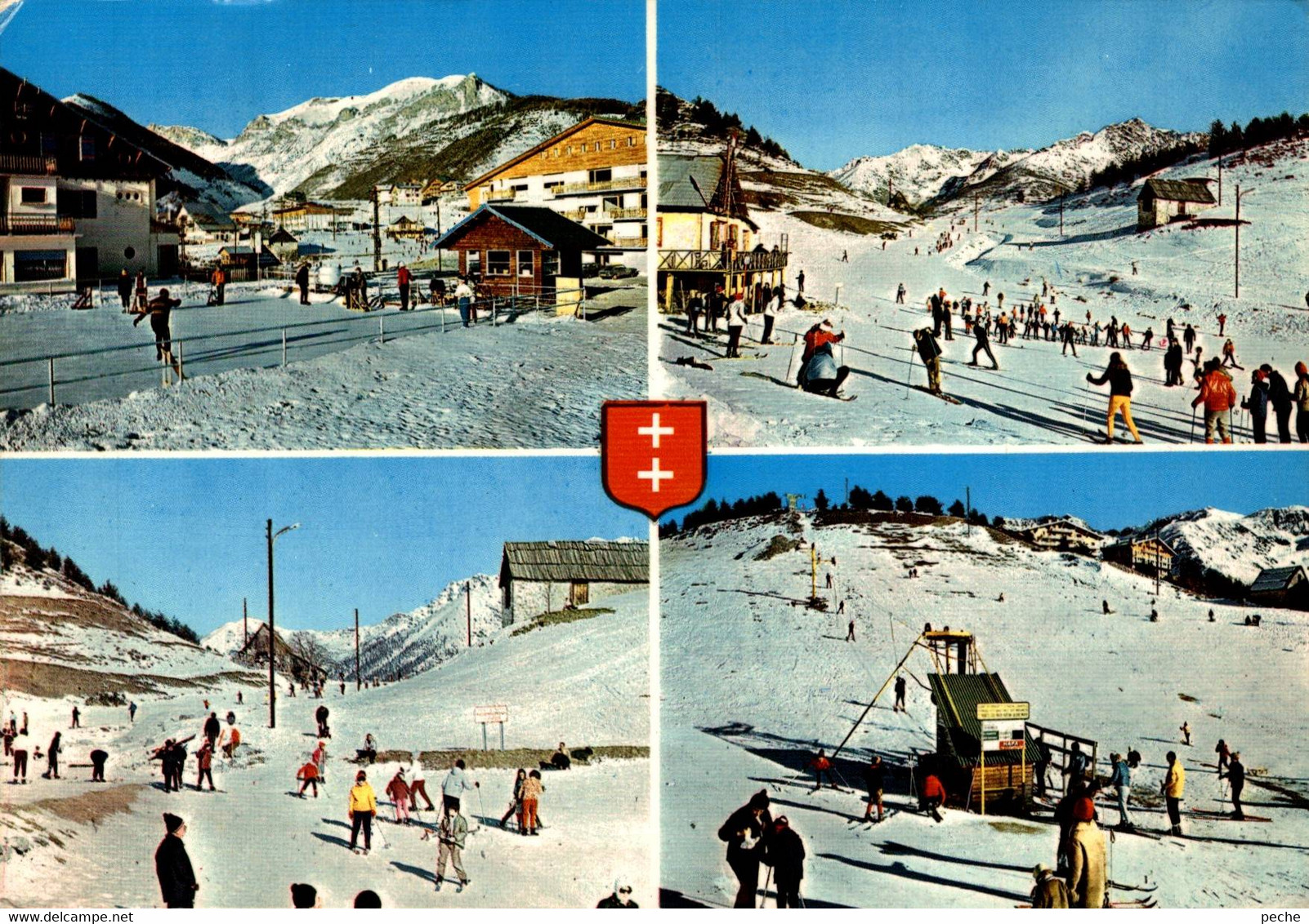 N°91130 -cpsm Auron -la Piste De La Savonnette Et La Patinoire- - Sports D'hiver