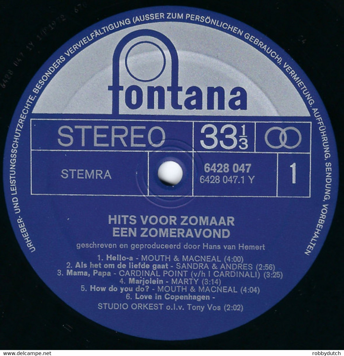 * LP *  HITS VOOR ZOMAAR EEN ZOMERAVOND - GROUP 1850 / MOUTH & MACNEAL / CARDINAL POINT A.o. - Compilations