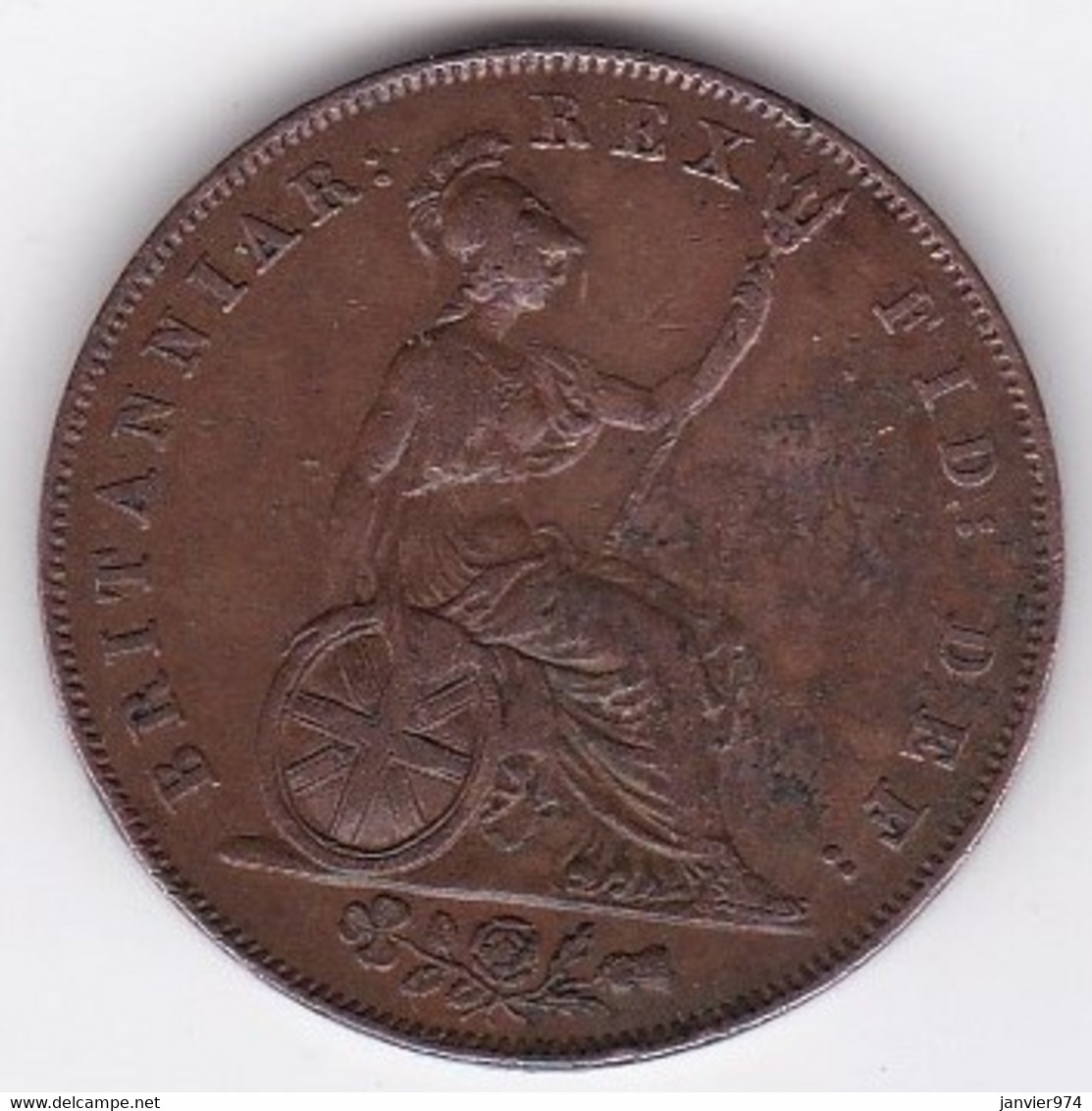 Grande-Bretagne , Half  Penny 1826,  George IV, En Cuivre , KM# 692, TTB/VF ++ - C. 1/2 Penny