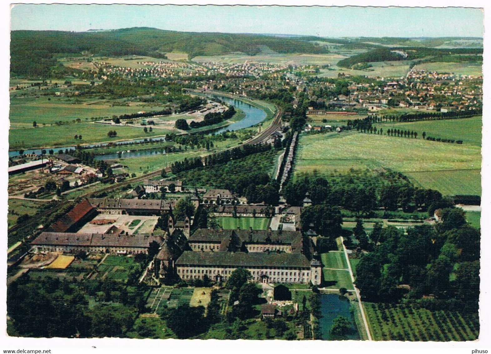 D-13782   HÖXTER : Kloster Corvey , Luftbild - Hoexter
