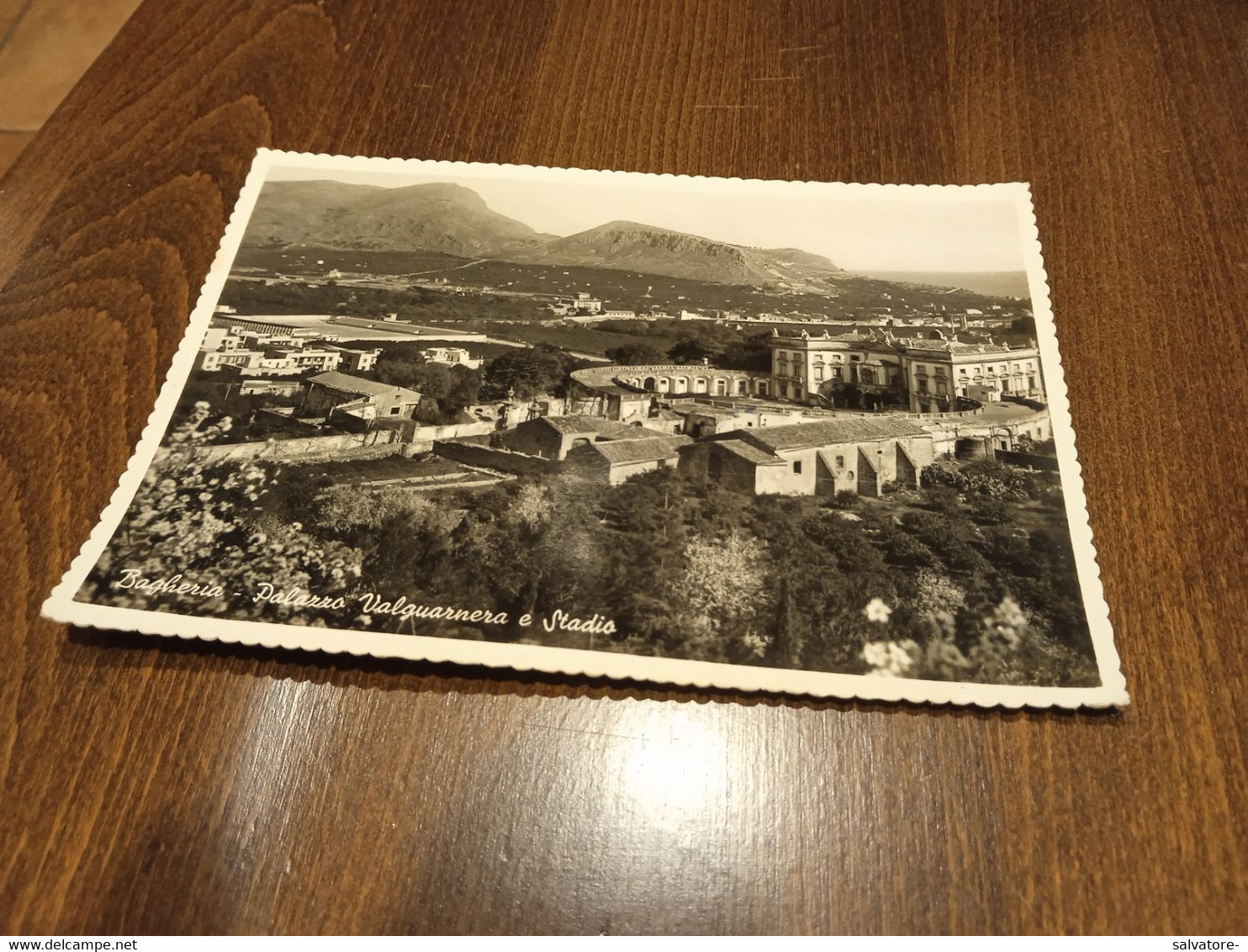 CARTOLINA BAGHERIA PALAZZO VALGUARNERA E STADIO- VIAGGIATA 1963 - Bagheria