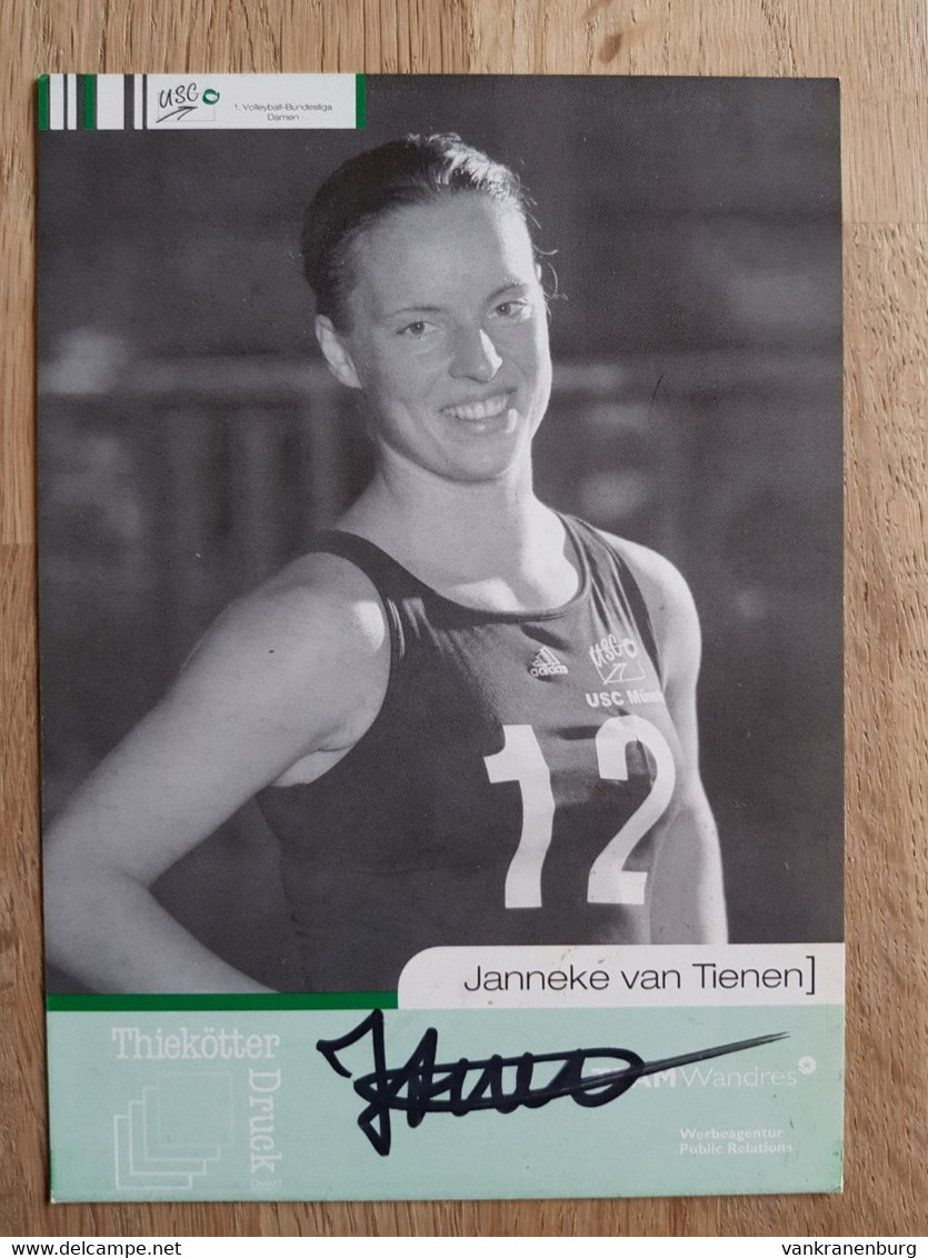 Card Janneke Van Tienen - USC Munster - 2003-2004 - Volleyball - Original Signed - Netherlands - Volleybal