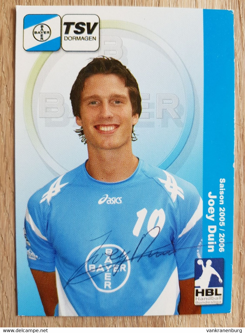 Card Joey Duin - TSV Bayer Dormagen - 2005-2006 - Handball - Original Signed - Netherlands - Pallamano