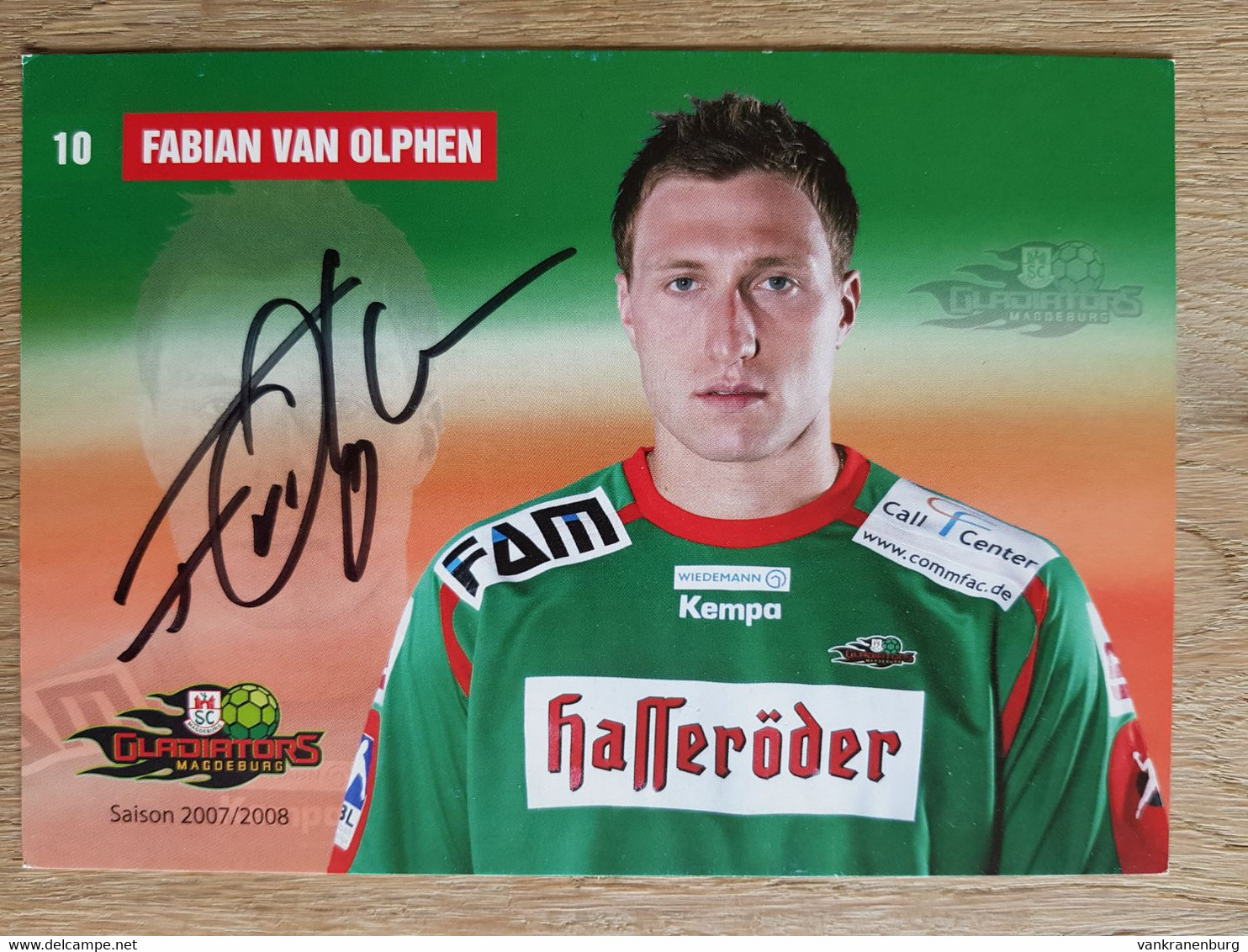 Card Fabian Van Olphen - SC Magdeburg Gladiators - 2007-2008 - Handball - Original Signed - Pallamano