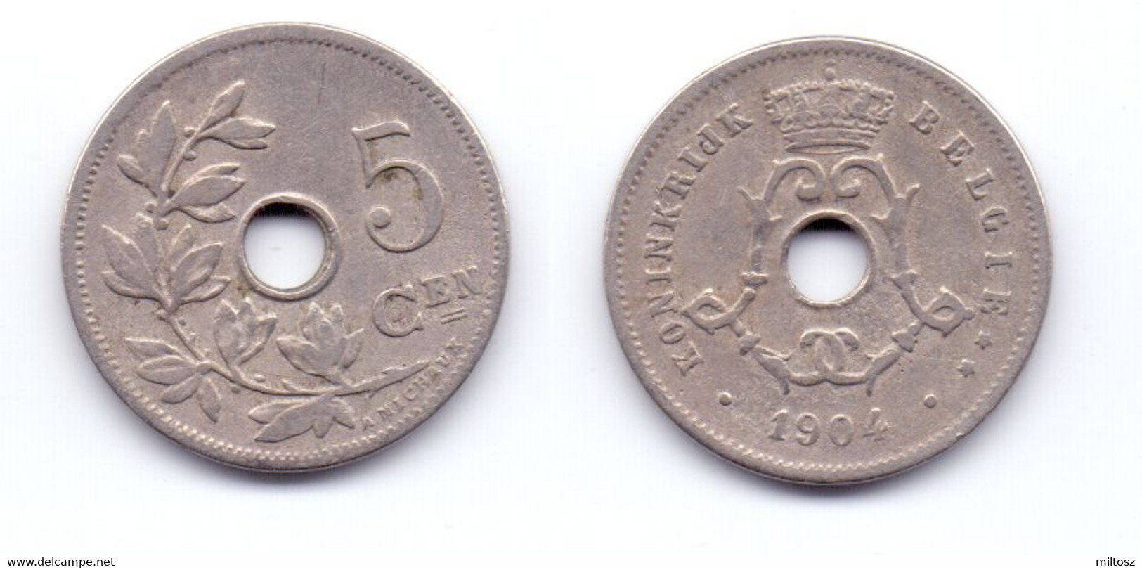 Belgium 5 Centimes 1904 (legend In Dutch) - 5 Cent