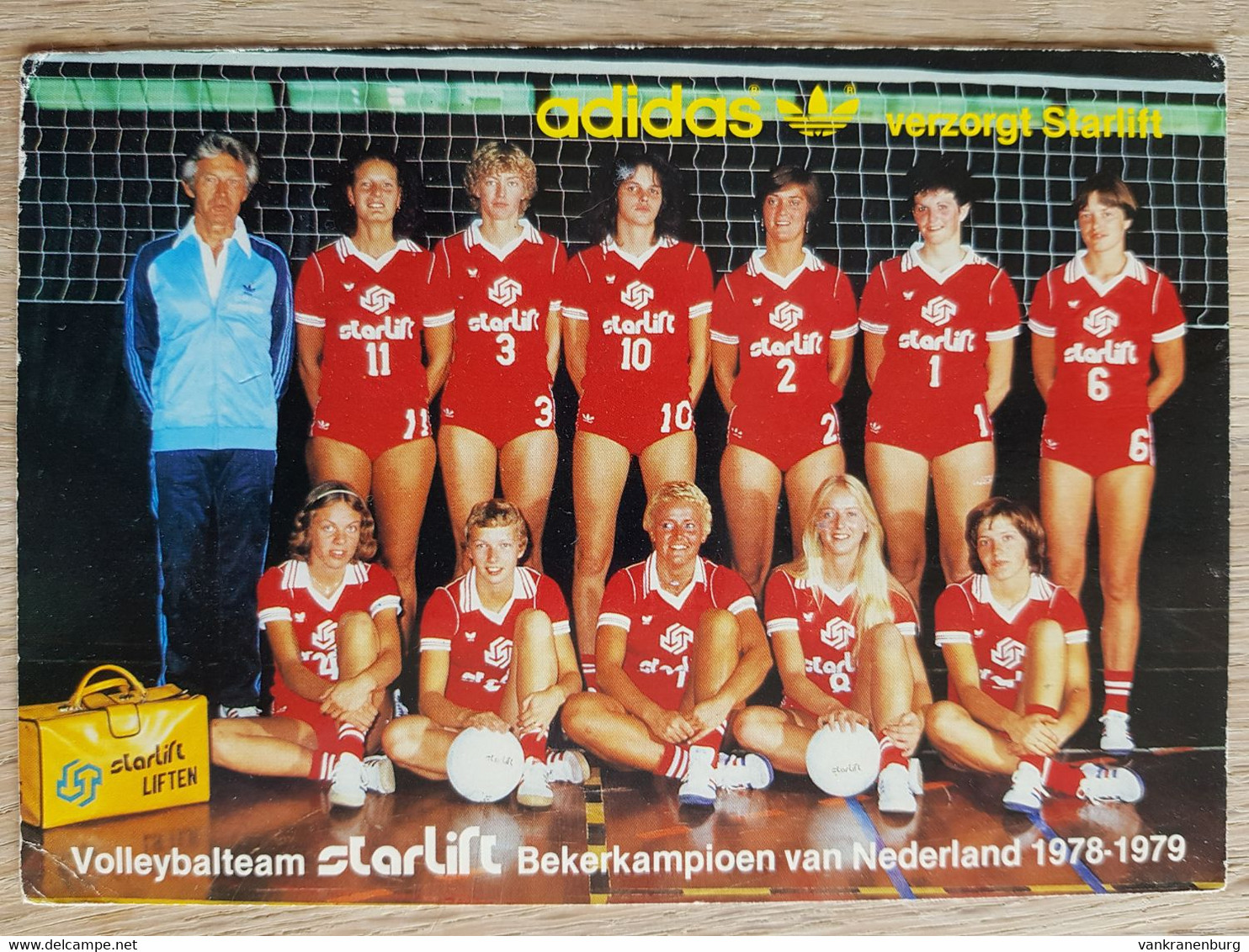 Card Volleyball Team Starlift - Bekerkampioen Van Nederland 1978-1979 - Adidas - Volleyball