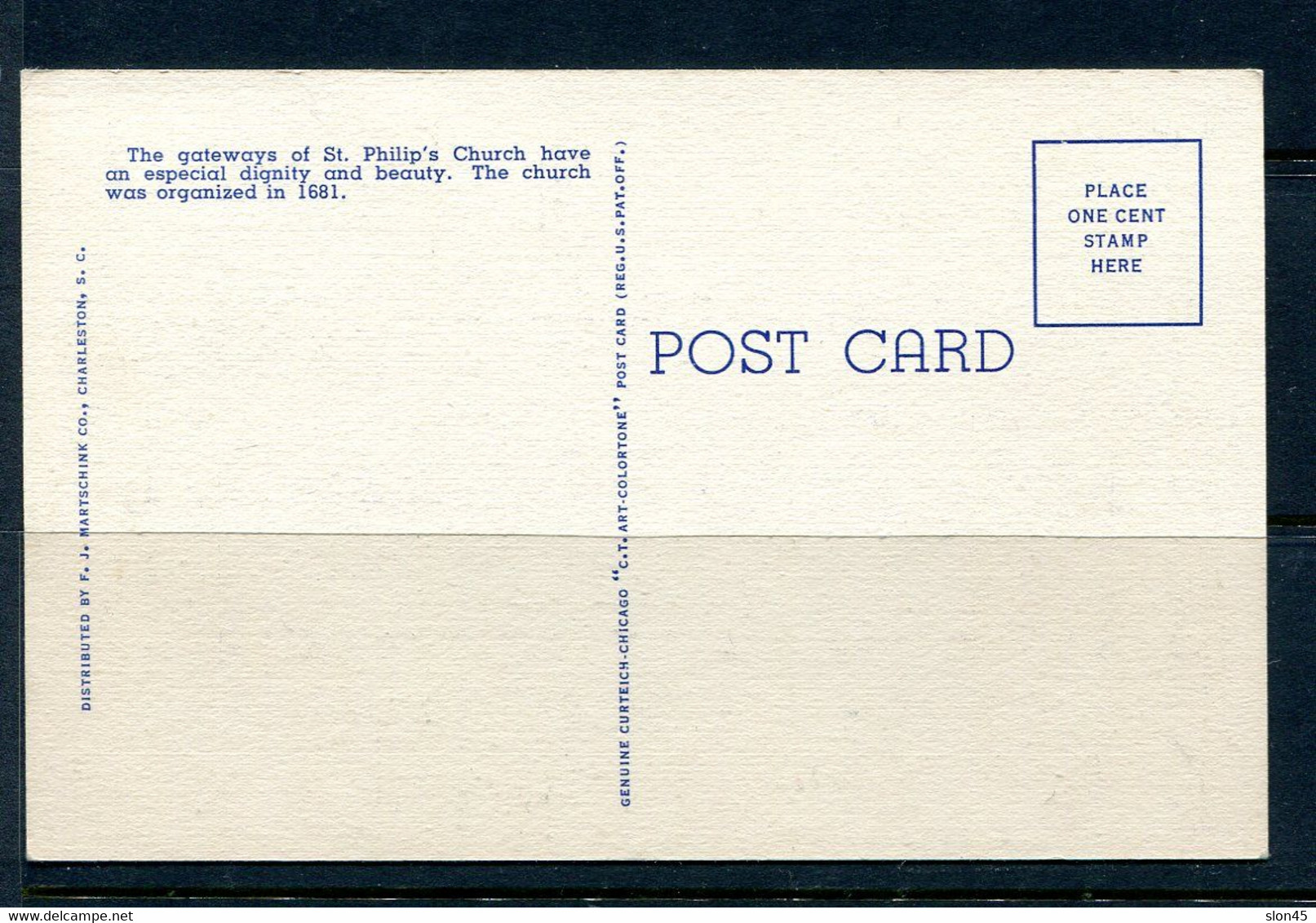 USA Postal Card Gateway Of St.Philip's Church Charleston Unused 12592 - Charleston