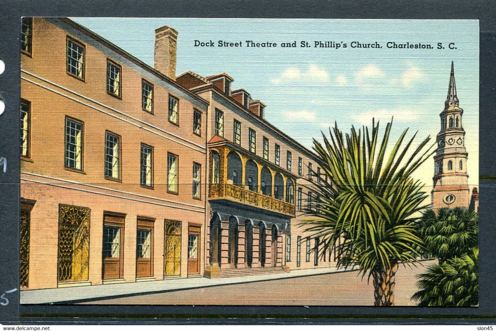 USA PC Dock Street Theater And St.Philip's Church Charleston Unused 12593 - Charleston