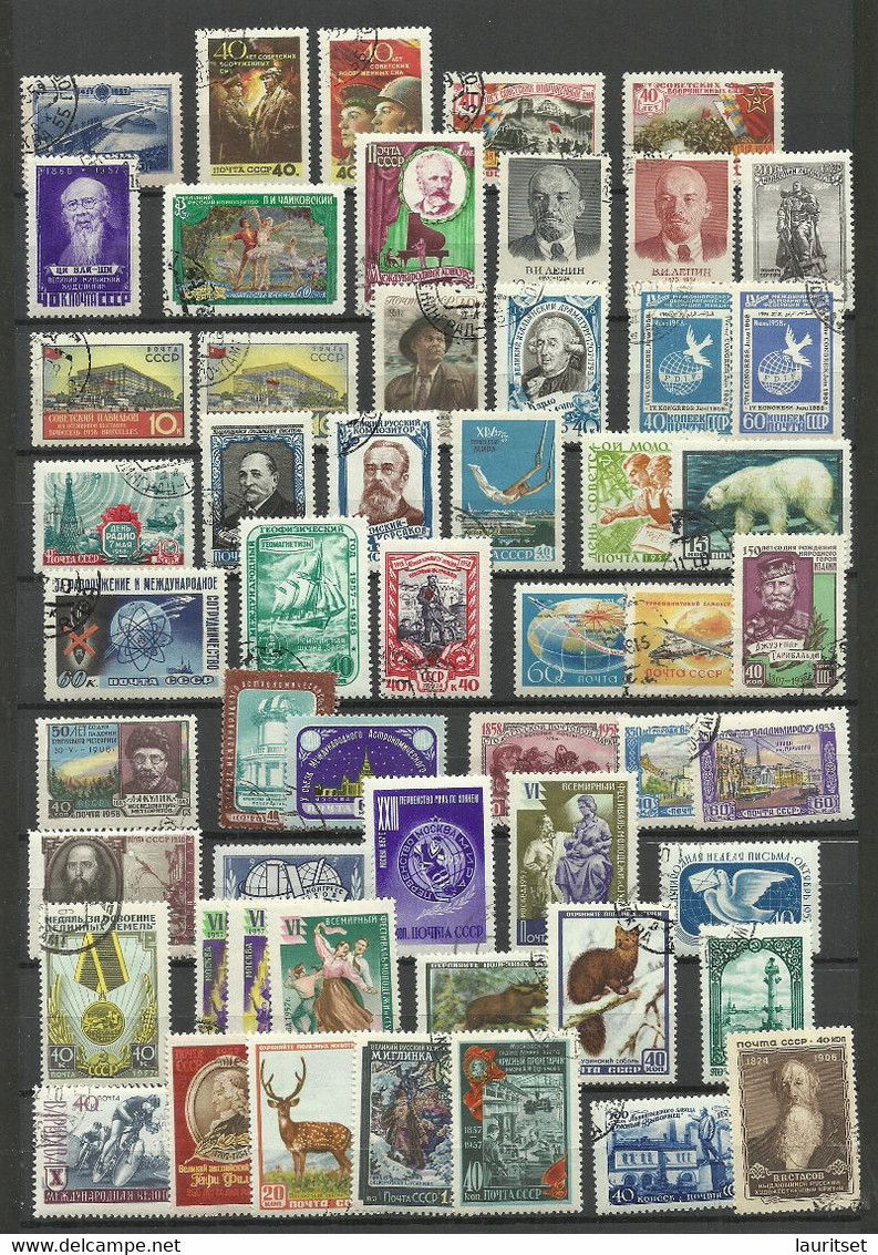 RUSSLAND RUSSIA Soviet Union, Small Ot Of Used Stamps, Mostly From 1957-1958 - Collezioni