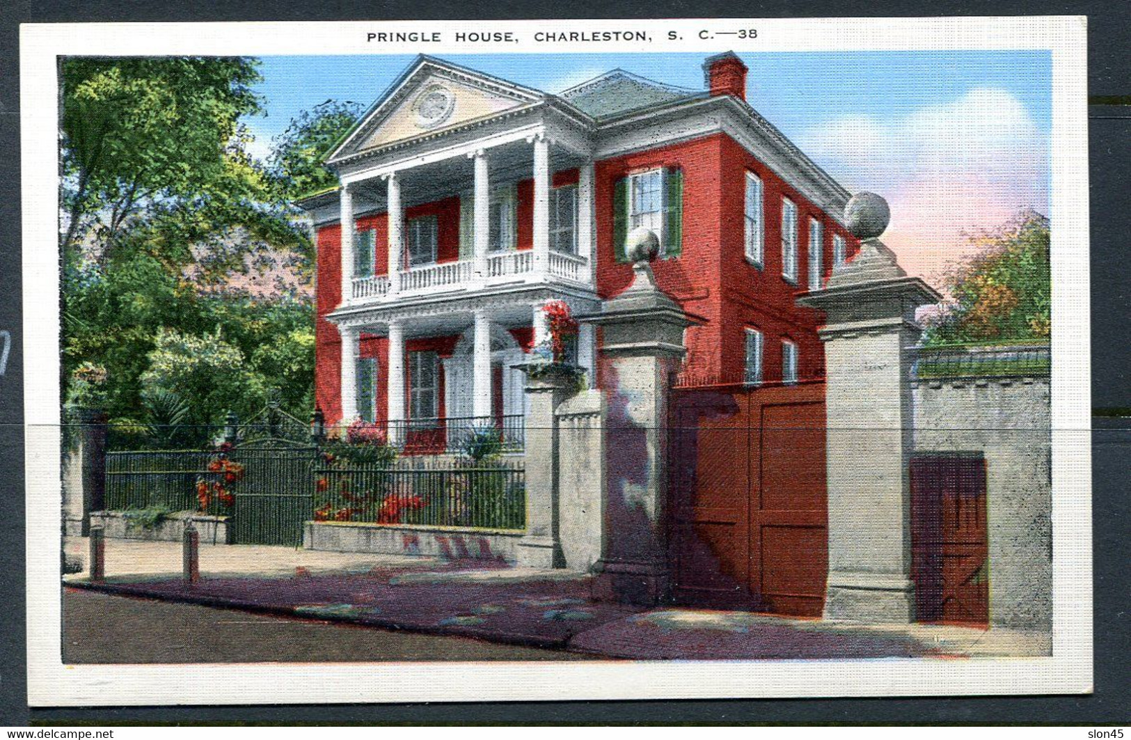 USA Colored PC Pringle House  Charleston Unused 12594 - Charleston