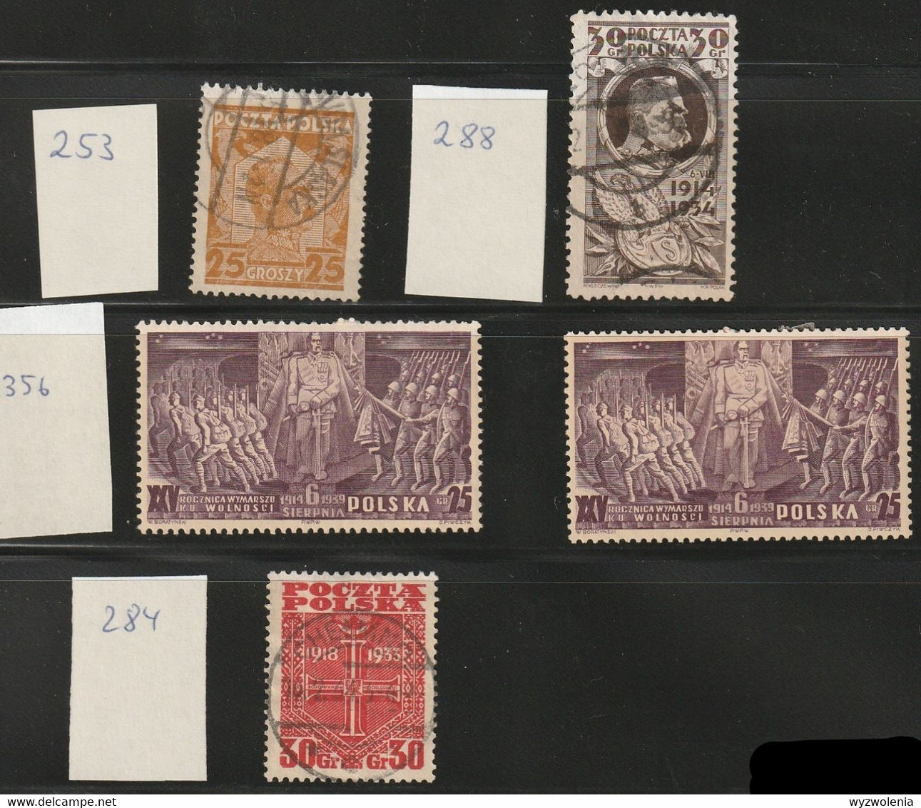 E 455) Polen1928 Ff Mi# 253 O, 288 O, 356 * (Falz) Poln. Legion Pilsudski, 284 - Other & Unclassified