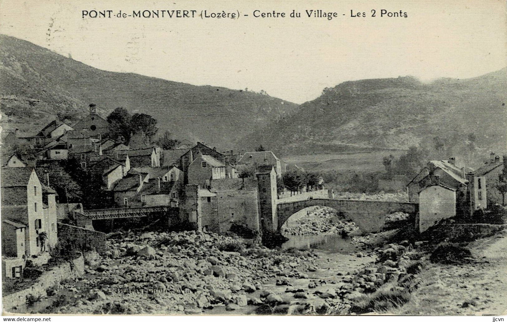 ""48 - Lozère - Le Pont De Montvert - Centre Du Village - Les 2 Ponts - Le Pont De Montvert