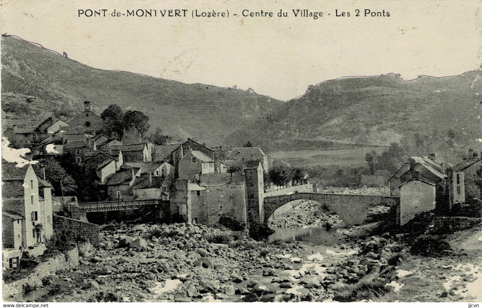 ""48 - Lozère - Le Pont De Montvert - Centre Du Village - Les 2 Ponts - Le Pont De Montvert