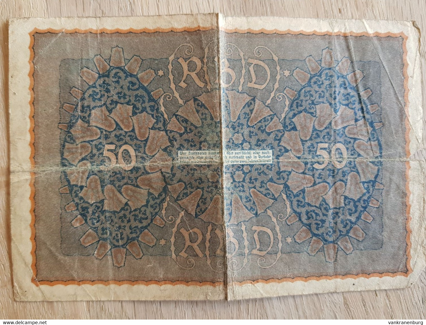 Reichsbankbiljet - 50 Mark - Serie 1 Van 24 Juni 1919 Reichsbanknote - 1000 Mark