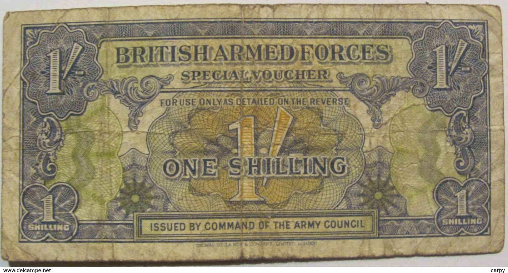 GREAT BRITAIN Shilling 1946 / British Armed Forces / First Issue / RARE - British Armed Forces & Special Vouchers