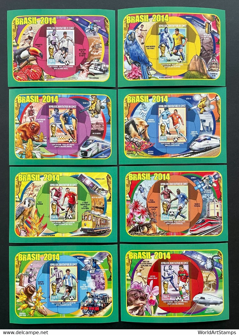 Stamps Deluxes Block Football Worldcup Brasil 2014 Congo Imperf. - 2014 – Brazil