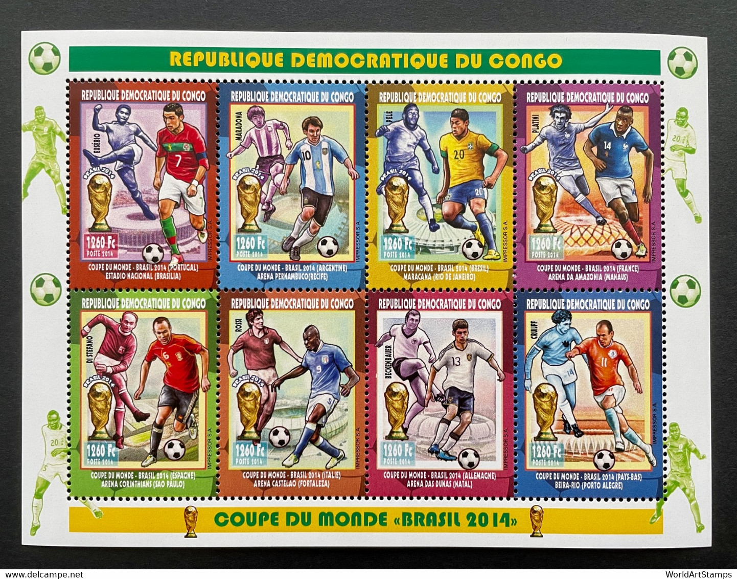 Stamps Set Football Worldcup Brasil 2014 Congo Perf. - 2014 – Brasile
