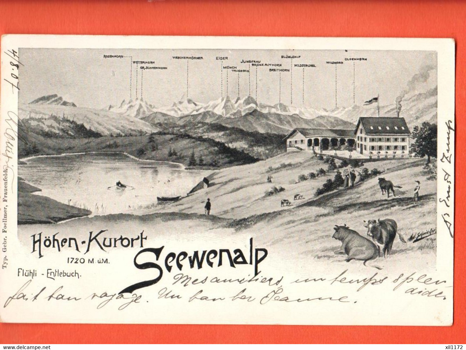 NAH-41 SELTEN  Flühli Entlebuch Seewenalp  Höhen-Kurort  Litho  GElaufen 2007 - Entlebuch