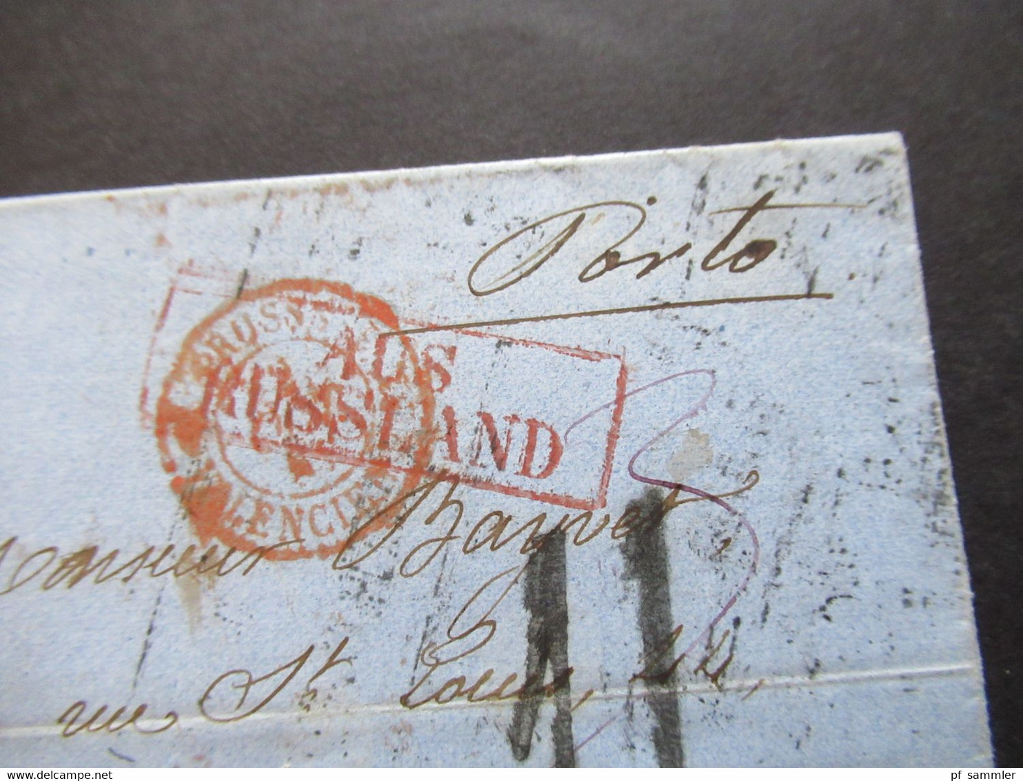 Transit Roter Ra2 Aus Russland - Paris Bahnpost Stempel Stettin / Berlin U. Russischer Kastenstempel Handschriftl. Porto - Brieven En Documenten