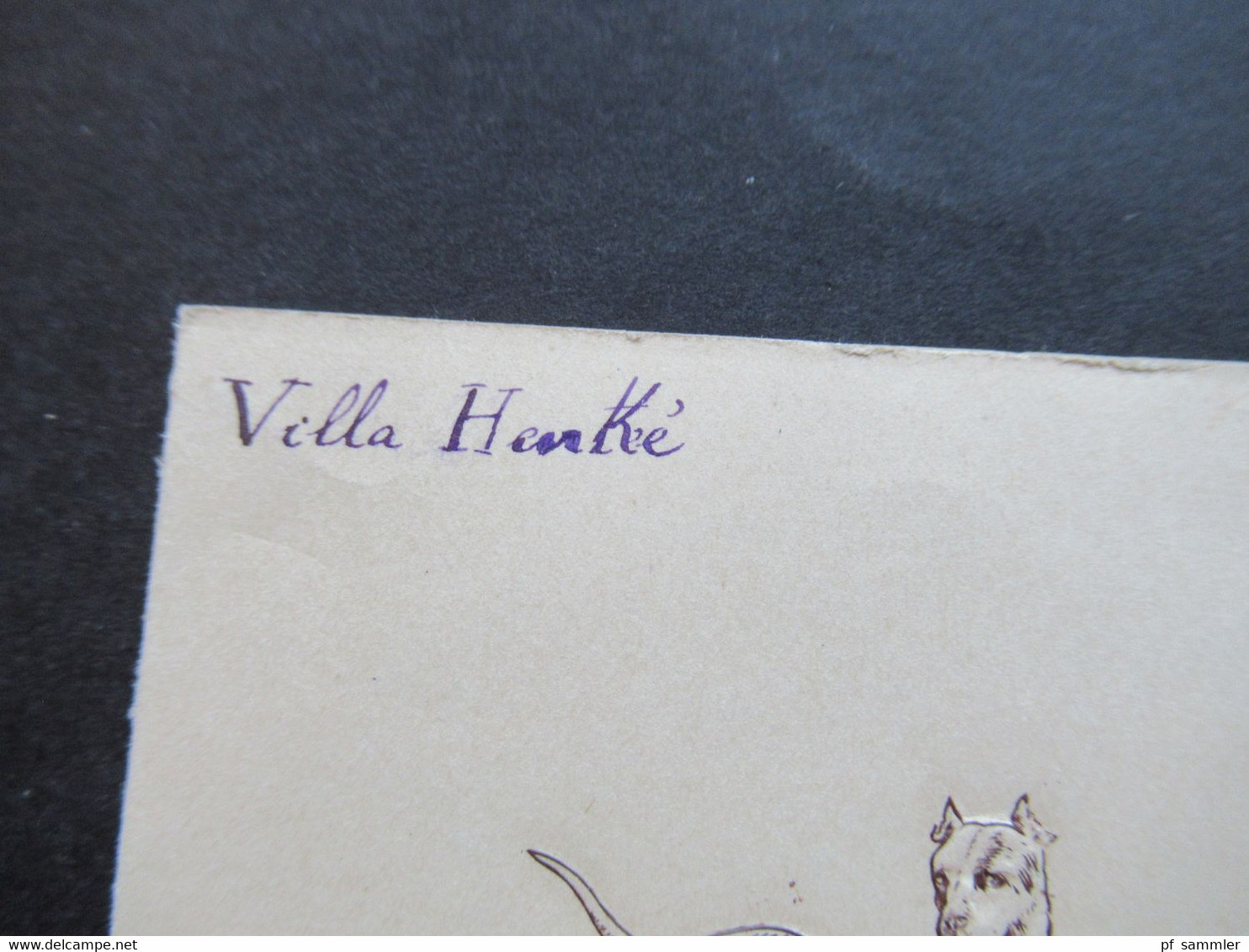 Frankreich 1887 Brief Mit Dekorativem Briefkopf Mit Hund / Toll Gestaltet Handschriftl. Villa Hanké - Historical Documents