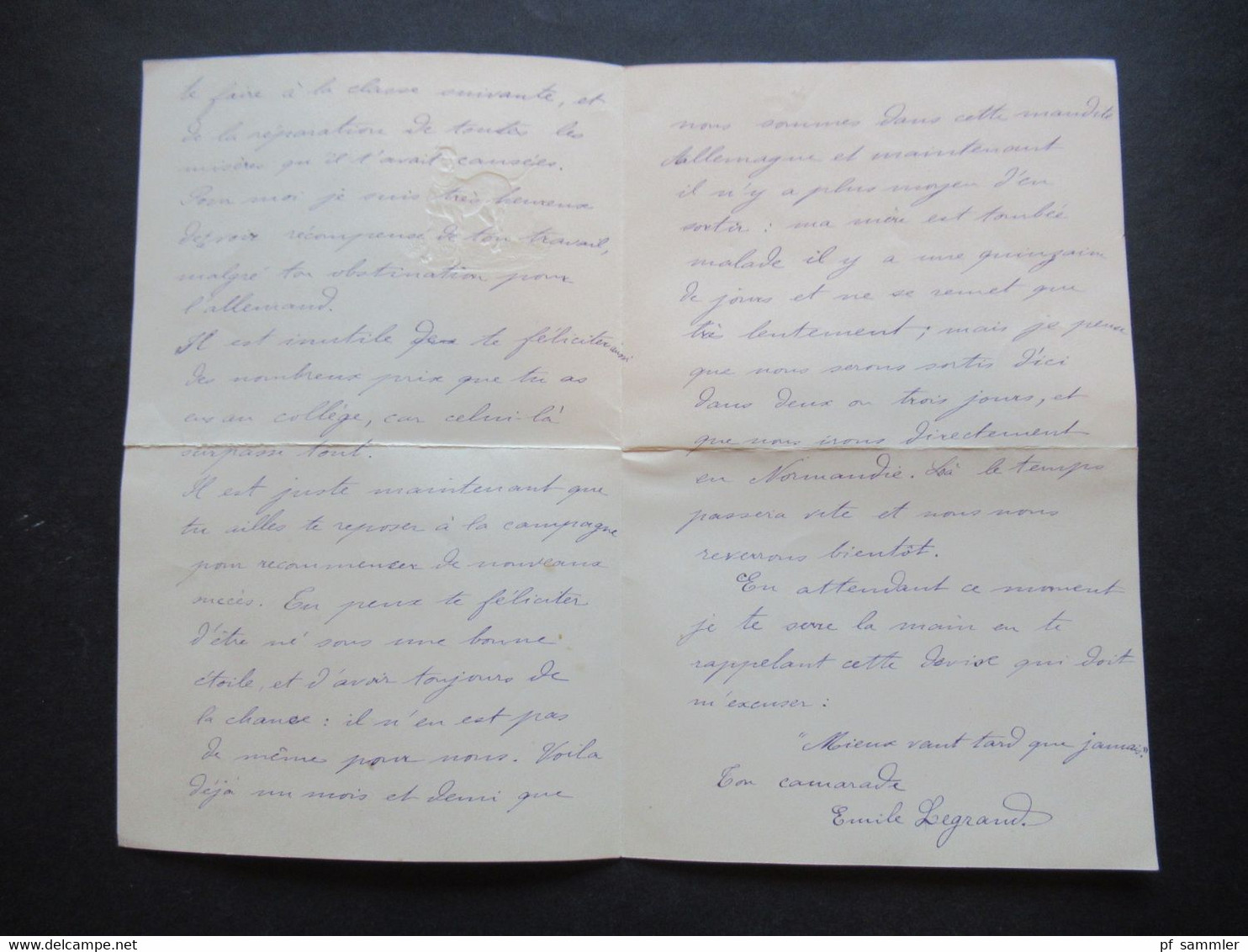 Frankreich 1887 Brief mit dekorativem Briefkopf mit Hund / toll gestaltet handschriftl. Villa Hanké