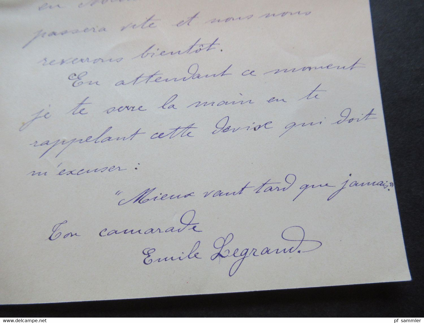 Frankreich 1887 Brief mit dekorativem Briefkopf mit Hund / toll gestaltet handschriftl. Villa Hanké