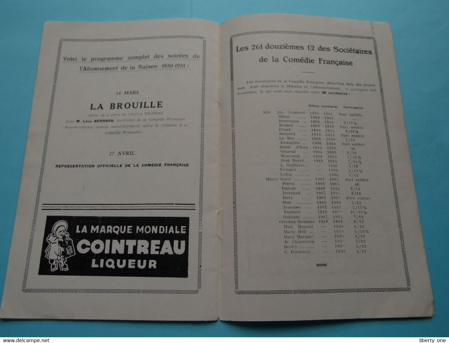 Comédie Française 1680-1931 > Théatre ROYAL D'ANVERS " Le Barbier de Séville " ( voir / zie Scans ) !