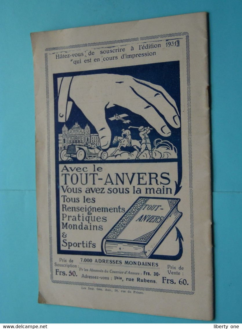 Comédie Française 1680-1931 > Théatre ROYAL D'ANVERS " Le Barbier de Séville " ( voir / zie Scans ) !