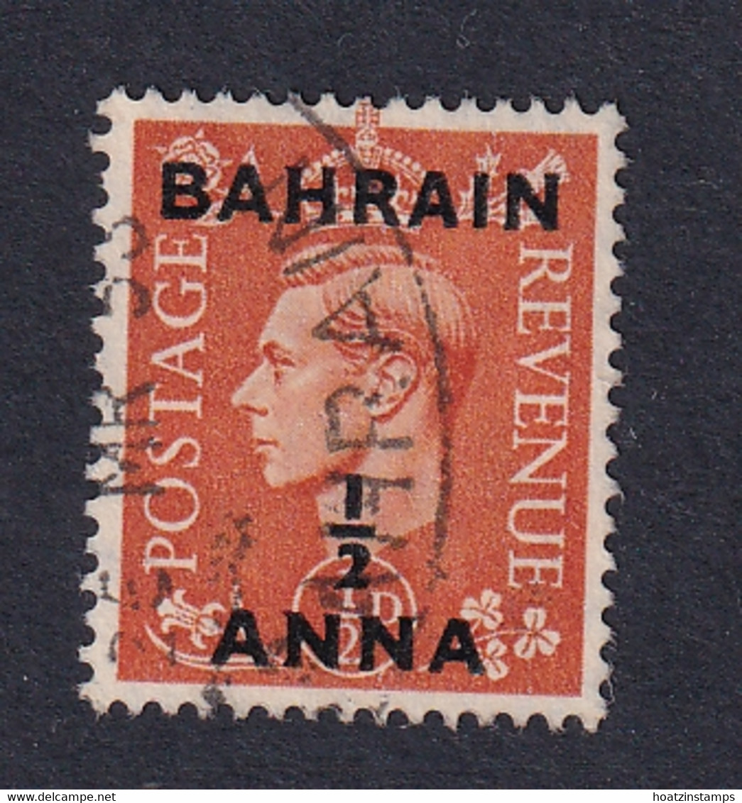 Bahrain: 1950/55   KGVI 'Bahrain' OVPT     SG71     ½a On ½d   Used - Bahrain (...-1965)