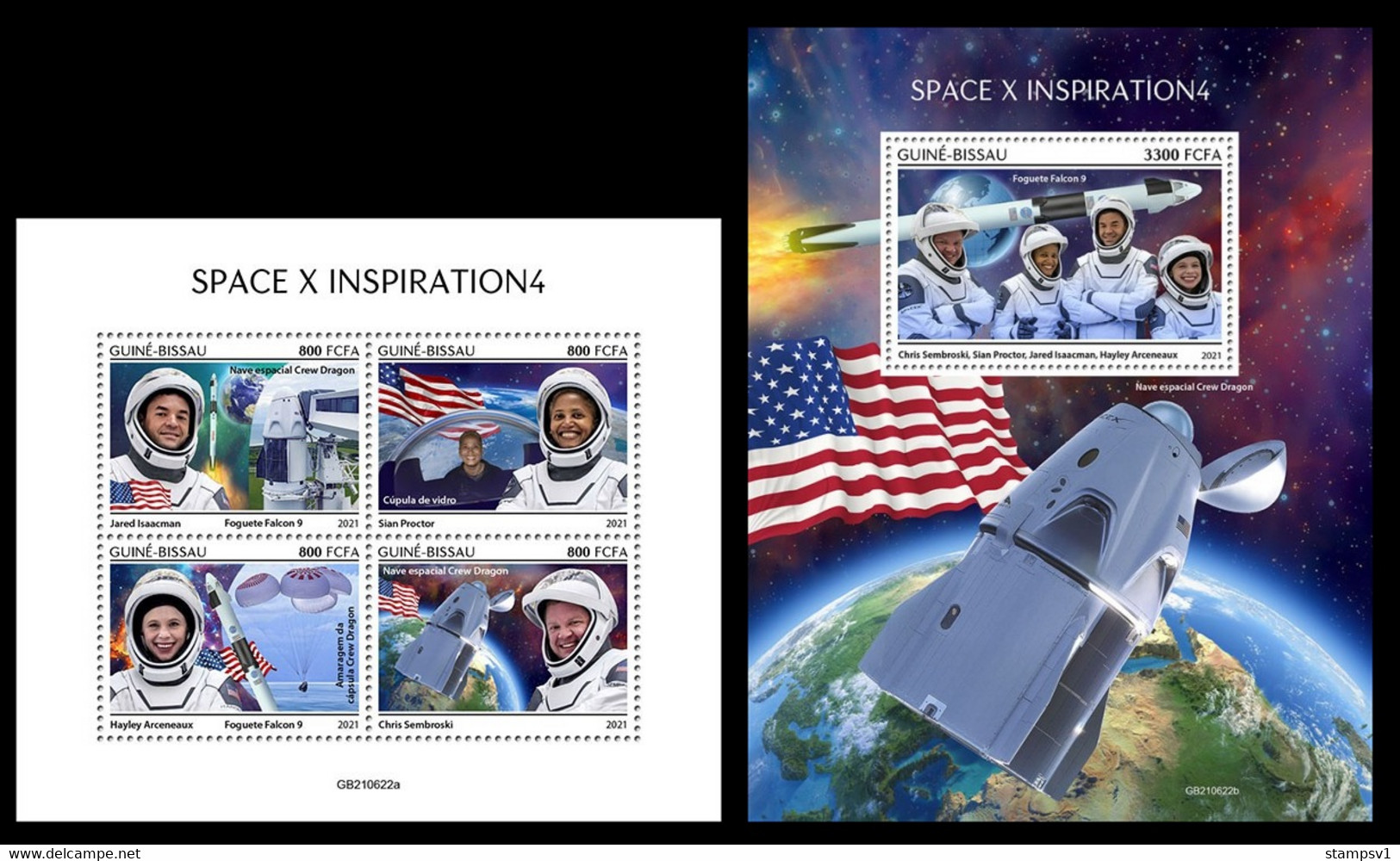 Guinea Bissau  2021 Space X Inspiration4.  (622) OFFICIAL ISSUE - Africa