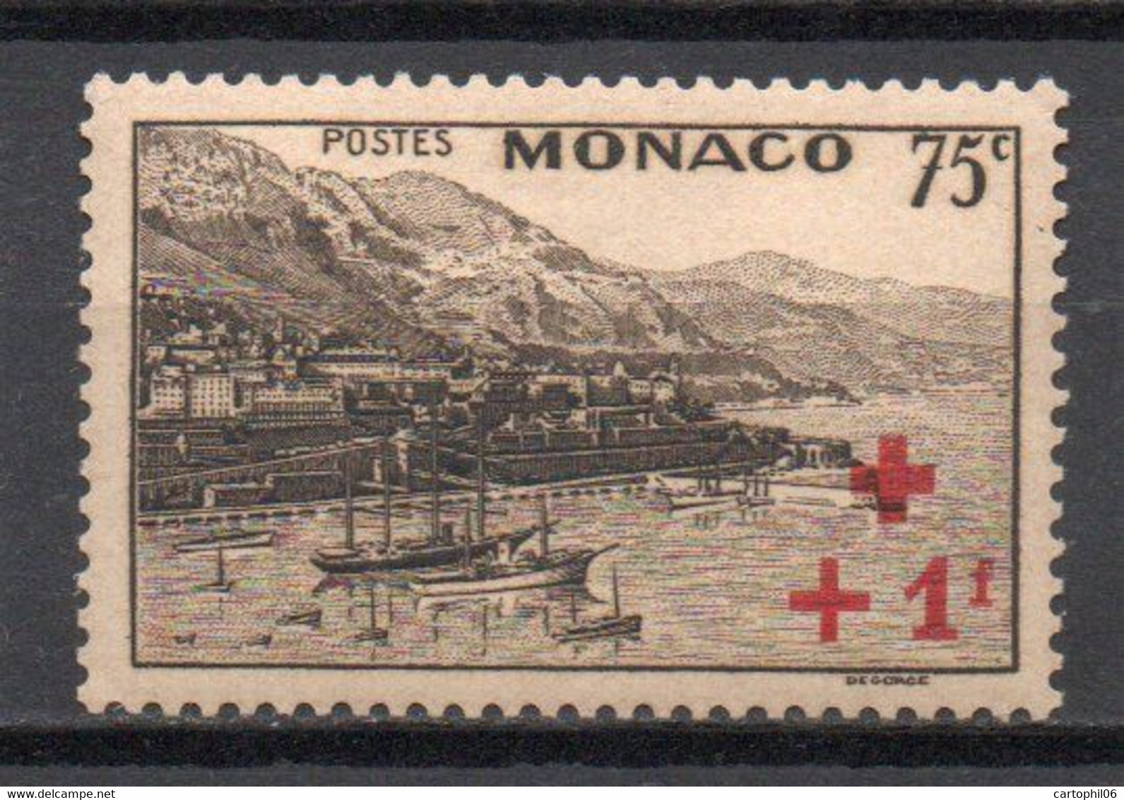 - MONACO N° 207 Neuf ** MNH - +1 F. Sur 75 C. Brun Foncé Croix-Rouge 1940 - Cote 11,00 € - - Ungebraucht