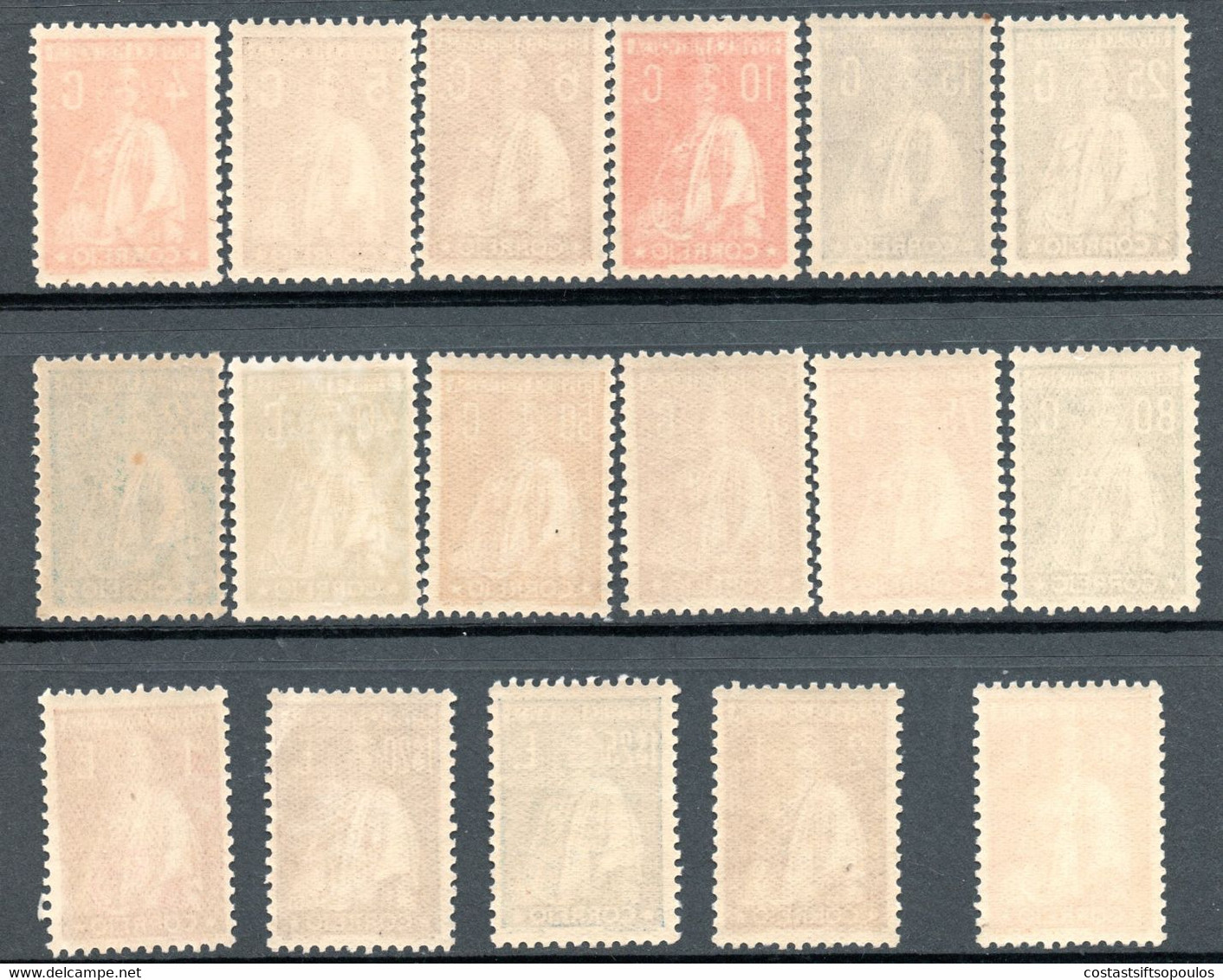 750.PORTUGAL.1930-1931 CERES #496A-496R MNH(-25 C.GRAY # 496F)4 SCANS,FREE SHIPPING BY REGISTERED MAIL. - Nuevos