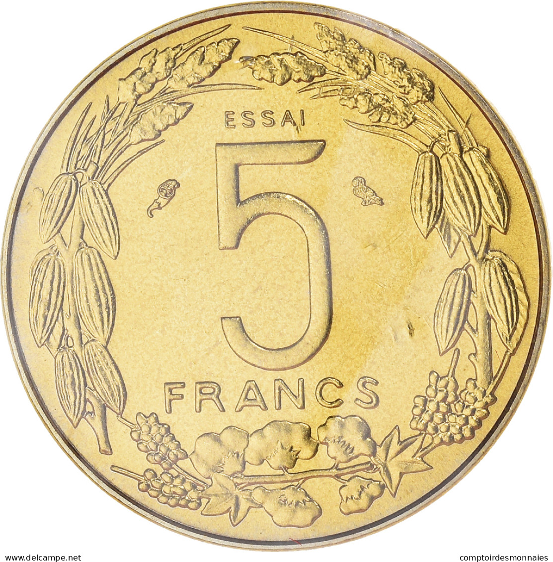 Monnaie, États De L'Afrique Centrale, 5 Francs, 1973, Paris, ESSAI, FDC - Cameroun