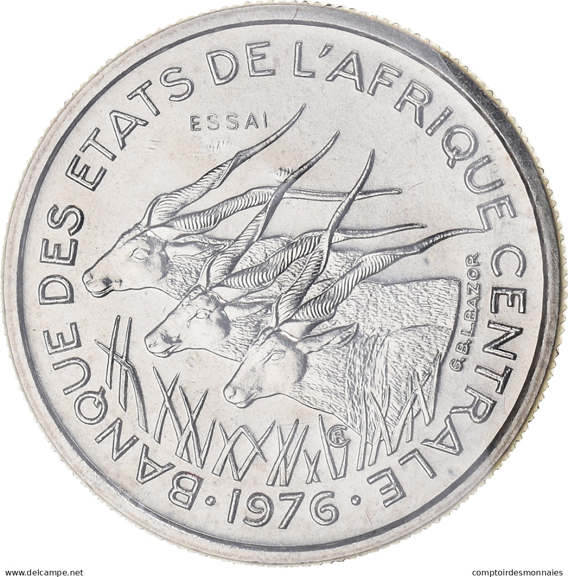 Monnaie, États De L'Afrique Centrale, 50 Francs, 1976, Paris, ESSAI, FDC - Kongo - Zaire (Dem. Republik, 1964-70)