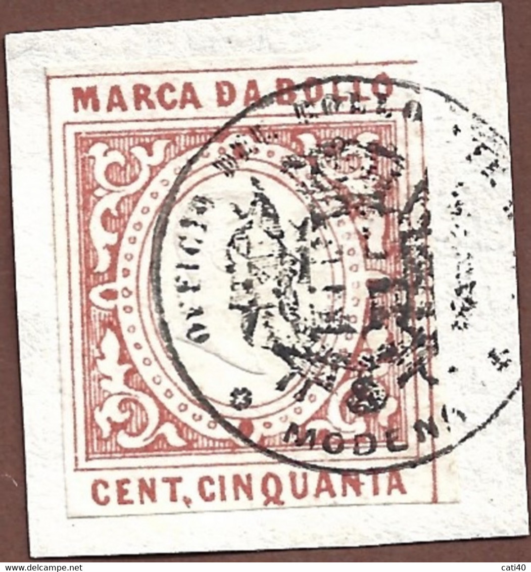 MARCA DA BOLLO  1863 TESTA IN RILIEVO  CON SPLENDIDO TIMBRO - Revenue Stamps