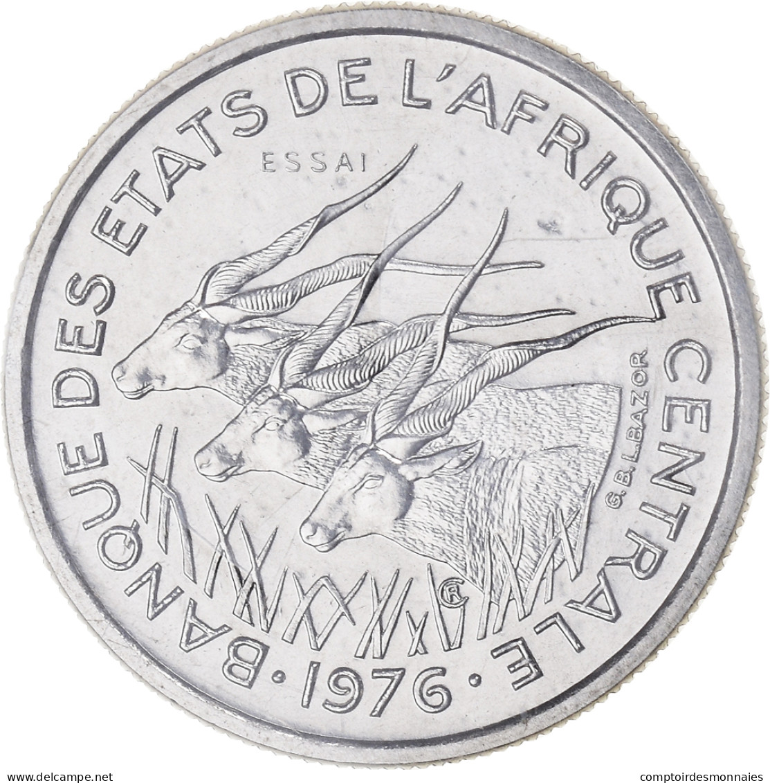 Monnaie, États De L'Afrique Centrale, 50 Francs, 1976, Paris, ESSAI, FDC - Gabon