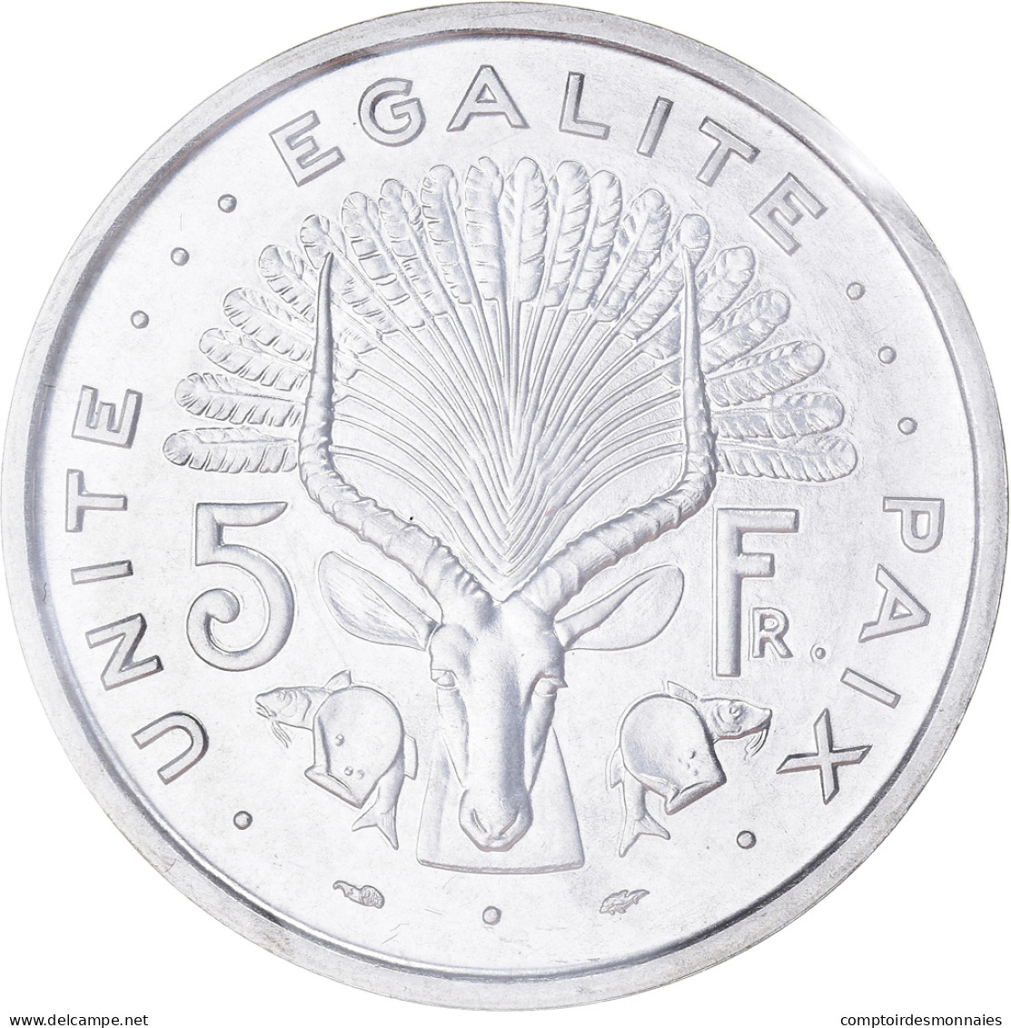 Monnaie, Djibouti, 5 Francs, 1977, Paris, ESSAI, FDC, Aluminium, KM:E3 - Djibouti