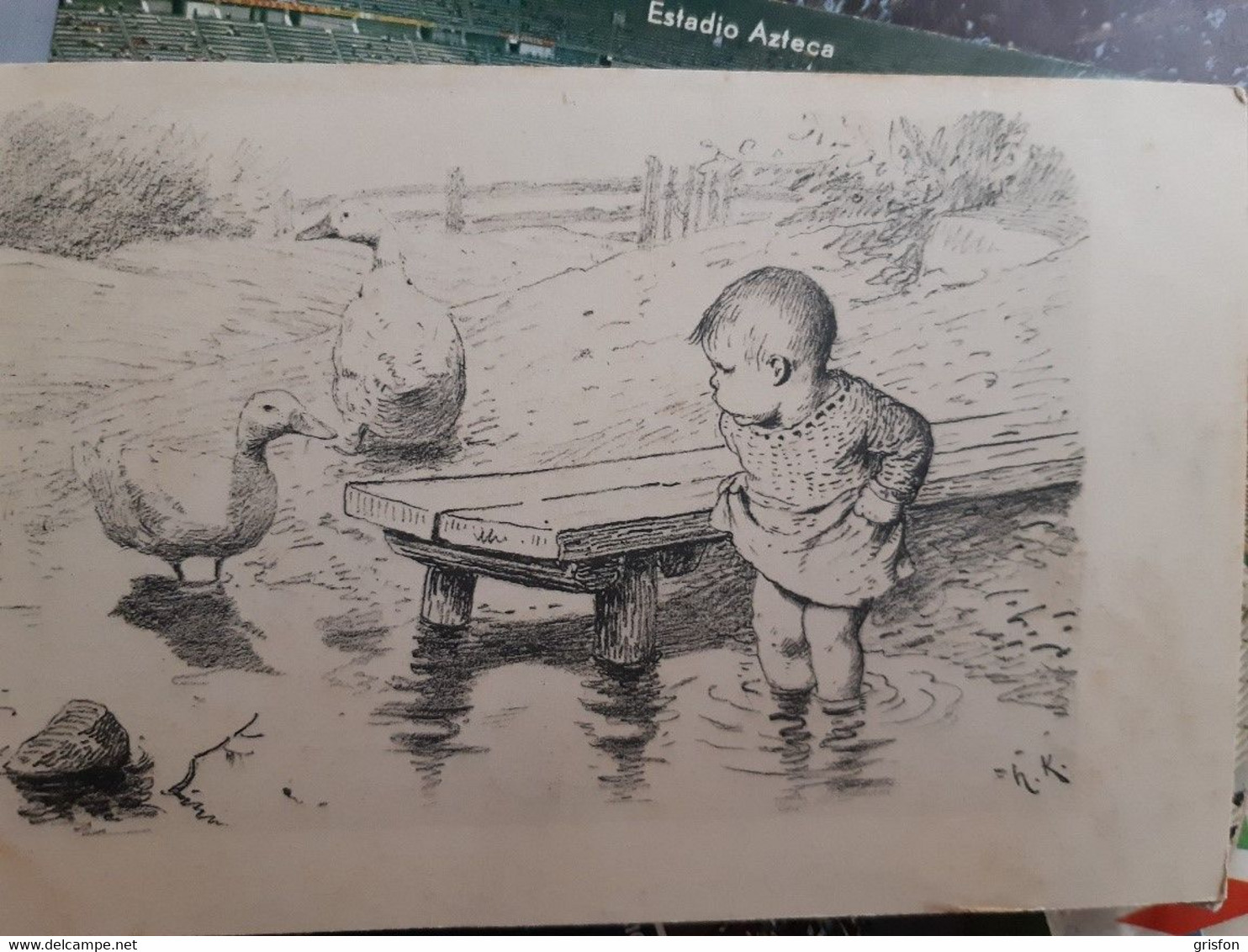 Enfant Avec Canards H.Kaulbach - Kaulbach, Hermann