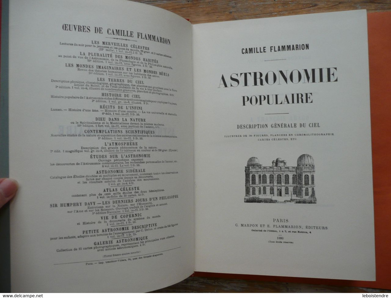 ASTRONOMIE POPULAIRE PAR CAMILLE FLAMMARION 1880 IMPRIME 1975 ILLUSTREE DE 360 FIGURES PLANCHES CARTES CELESTES ETC - Sterrenkunde