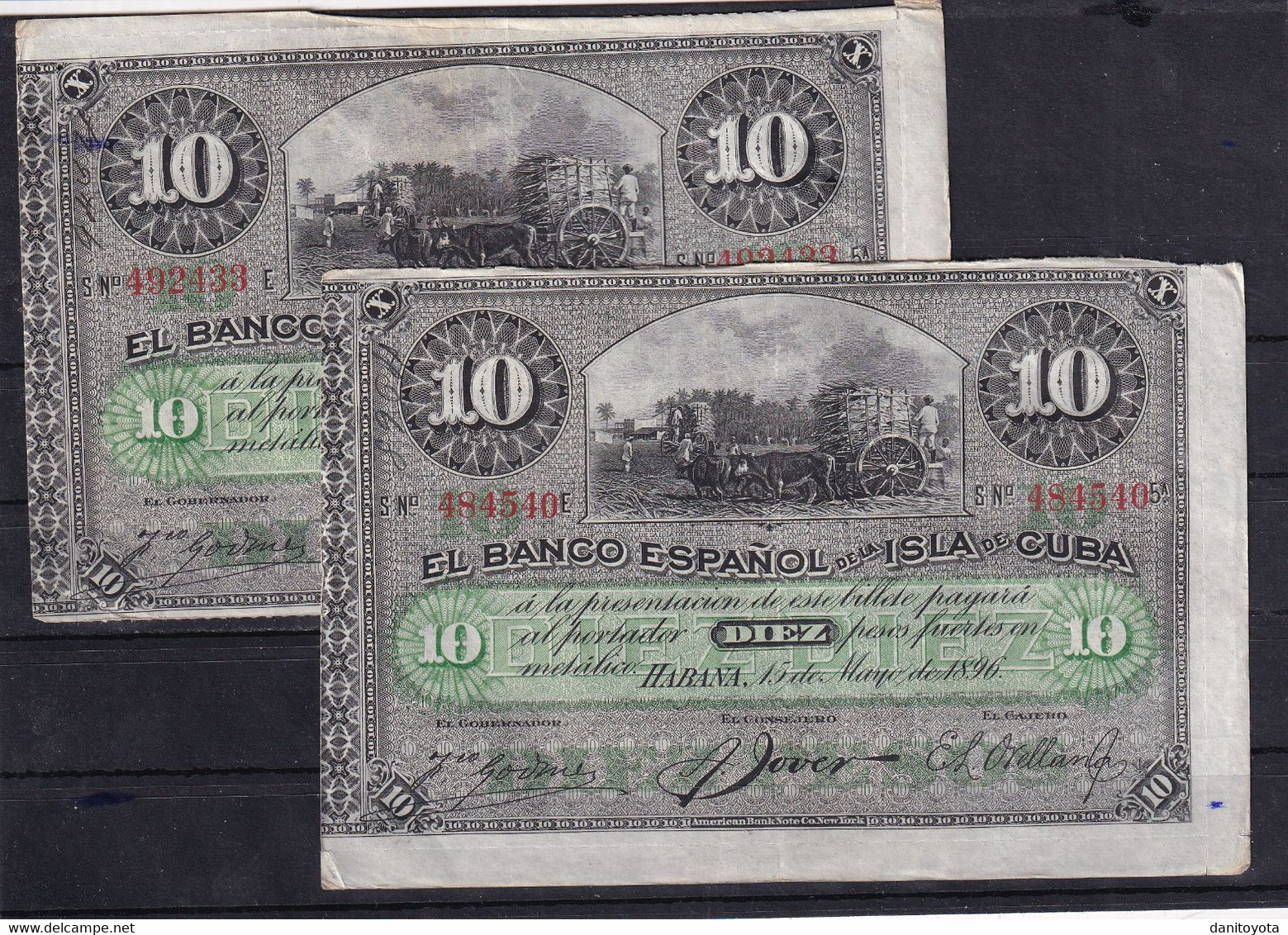 Antillas Dos Billetes De 10 Pesos - Autres - Amérique