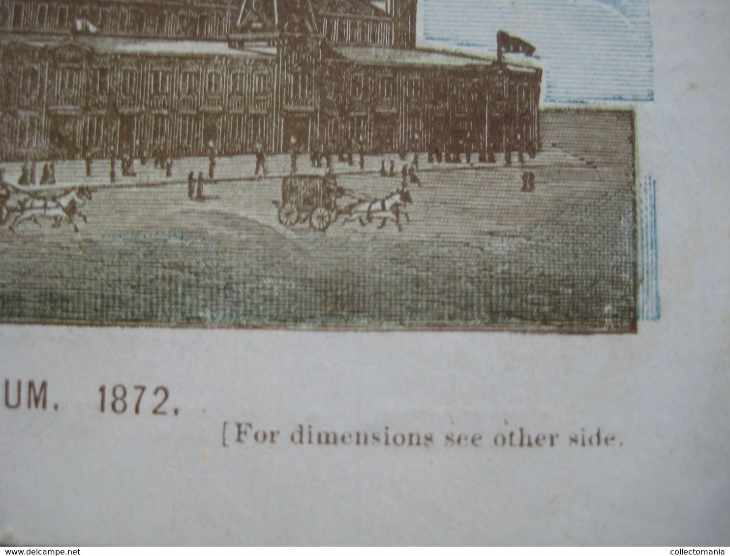 1872 - Ephemera, Litho Card 11cmX16,5cm - Temple Music BOSTON COLISEUM Pianos Organs Orgels FLAHERTY BLOOMFIELD WEBER - Instrumentos De Música