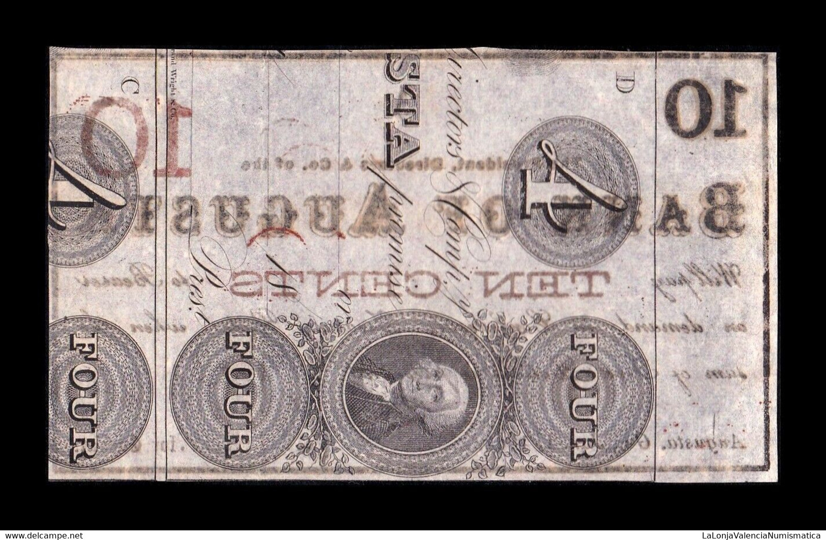 Estados Unidos United States 10 Cents 1863 Bank Of Augusta Civil War Remainder Georgia - Georgia