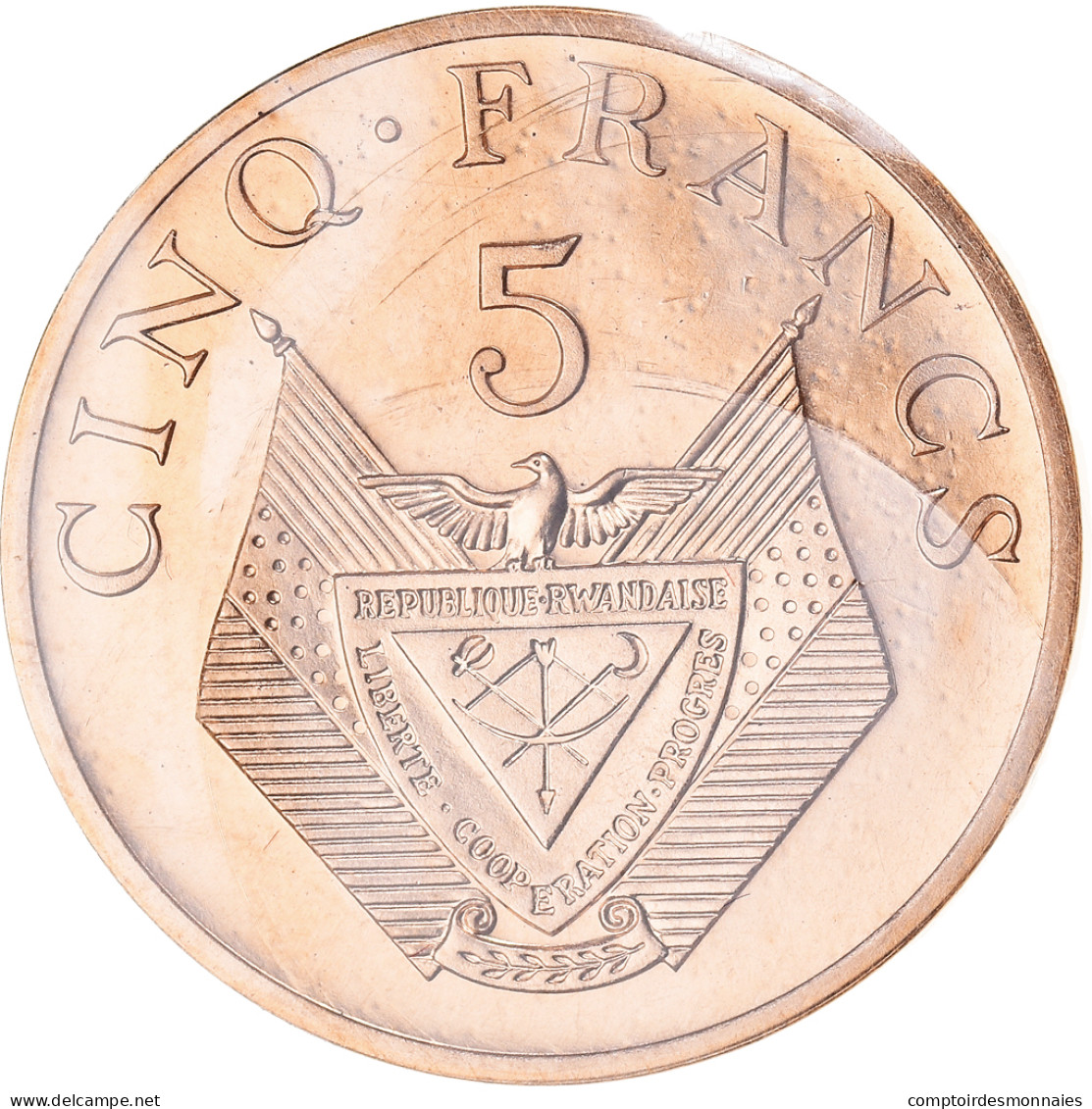 Monnaie, Rwanda, 5 Francs, 1977, ESSAI, FDC, Bronze, KM:E5 - Rwanda