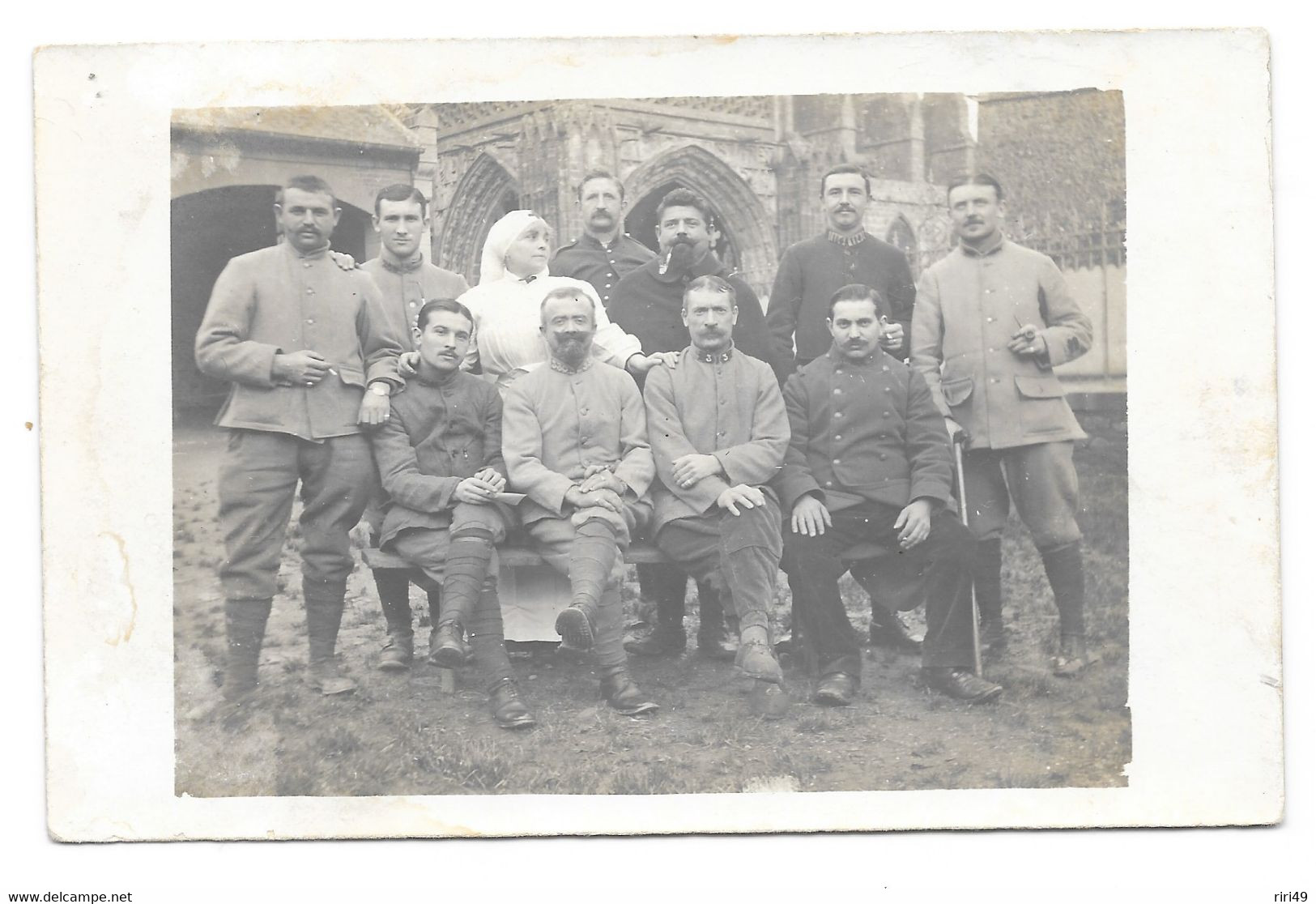 Cpa, Carte Photo, 3eme Et 114eme Régiment, Groupe Militaire, Poilus, Infirmière, Dos Vierge - Personen