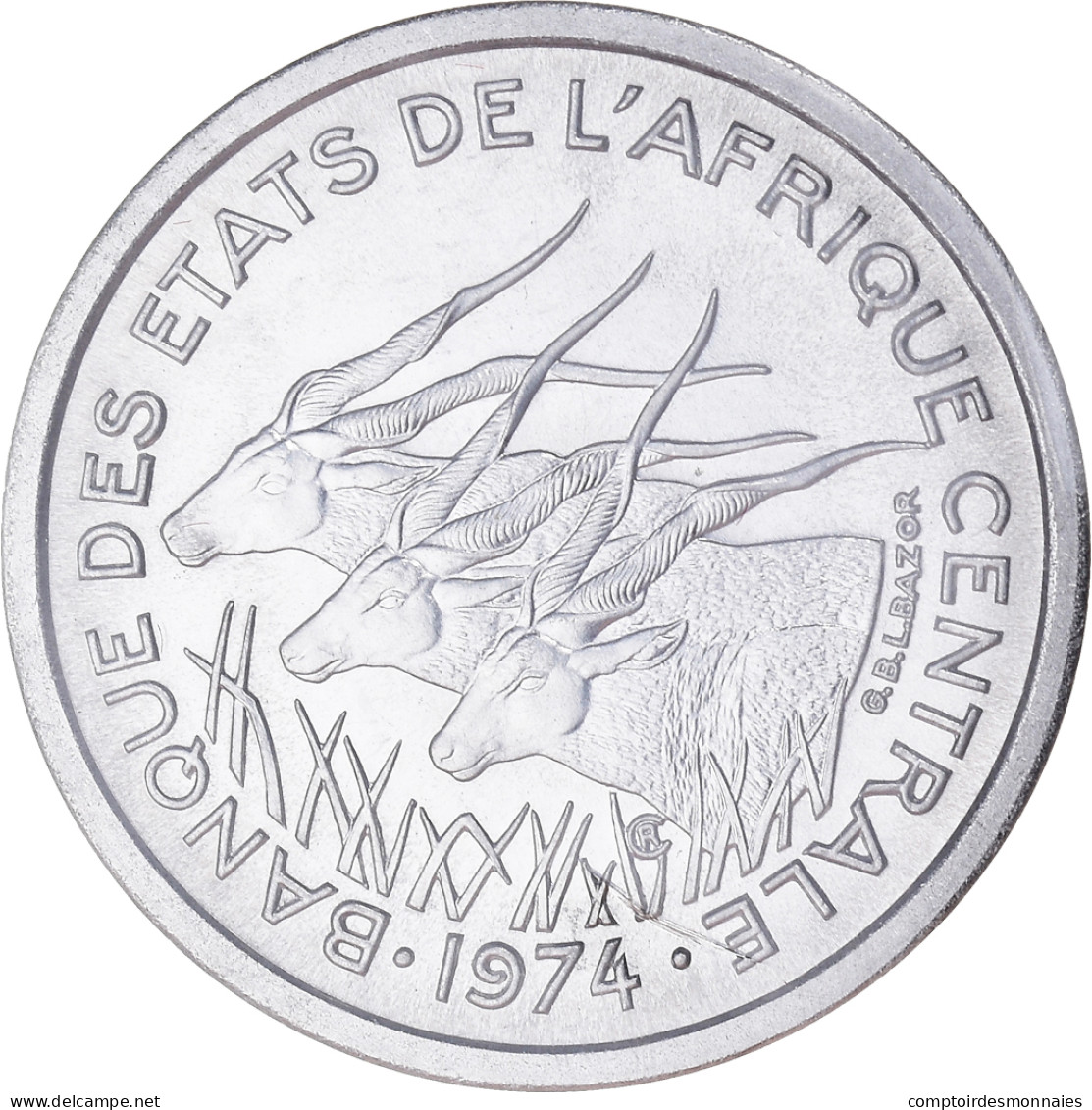 Monnaie, États De L'Afrique Centrale, Franc, 1974, Paris, FDC, Aluminium, KM:E2 - Cameroun