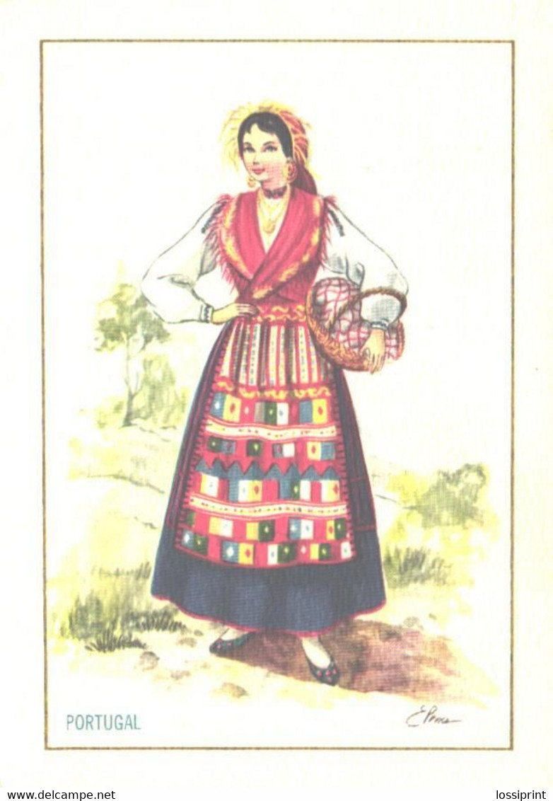 Portugal:Lady Wearing National Costume - Europe