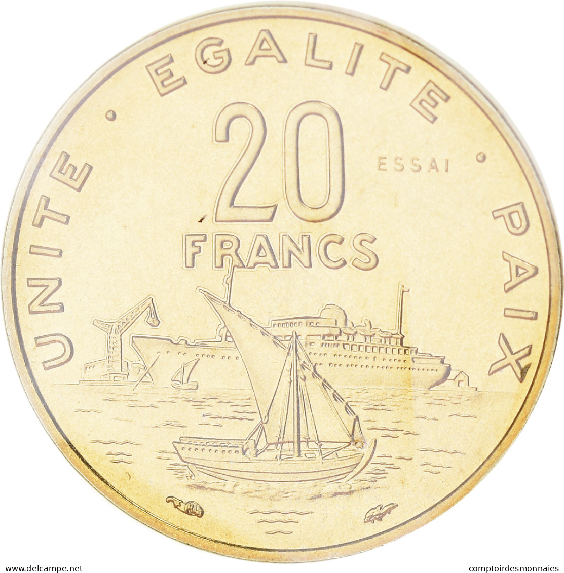 Monnaie, Djibouti, 20 Francs, 1977, Paris, ESSAI, FDC, Bronze-Aluminium, KM:E5 - Gibuti