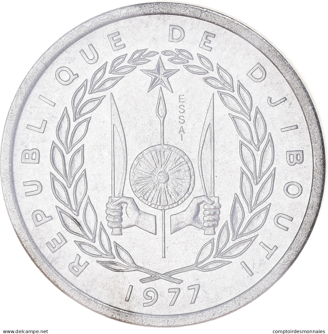 Monnaie, Djibouti, Franc, 1977, Paris, ESSAI, FDC, Aluminium, KM:E1 - Dschibuti